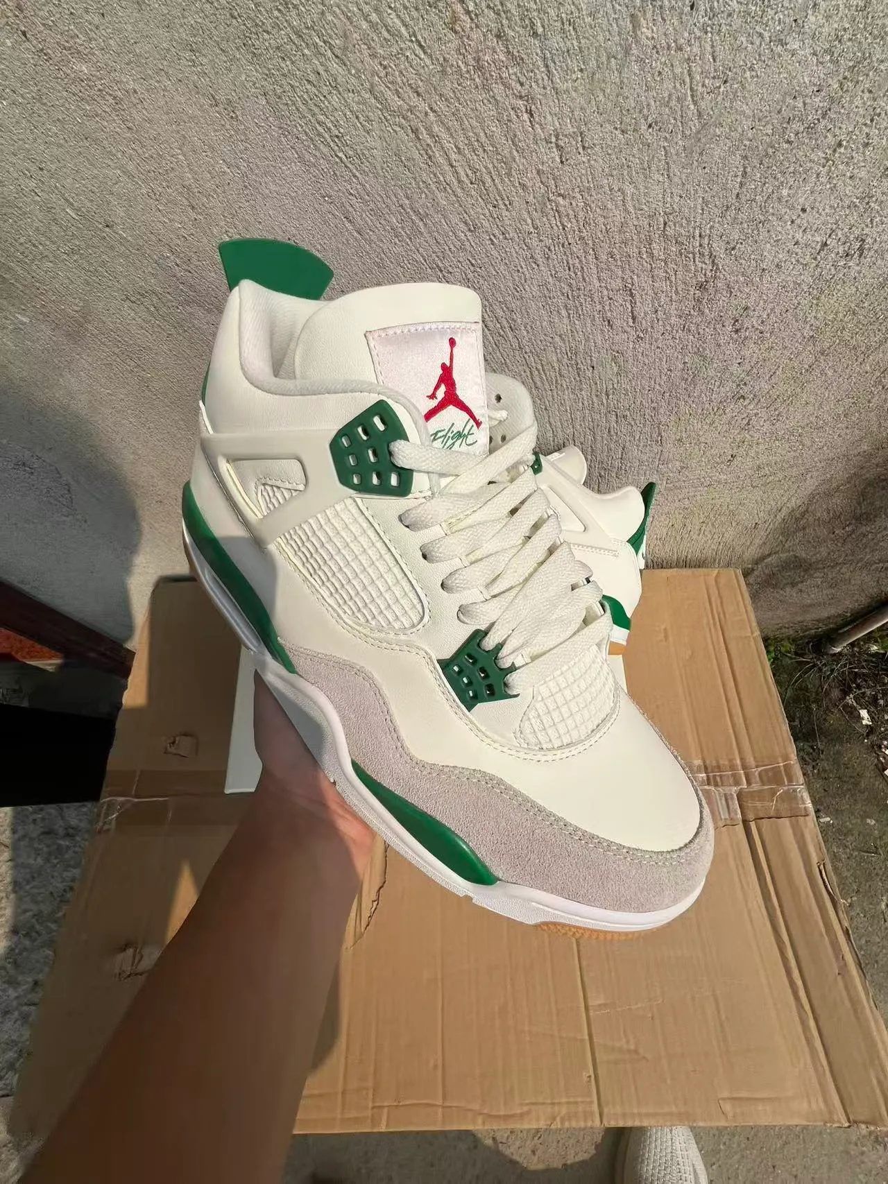 Air Jordan 4 White Green Basketball Shoes 2