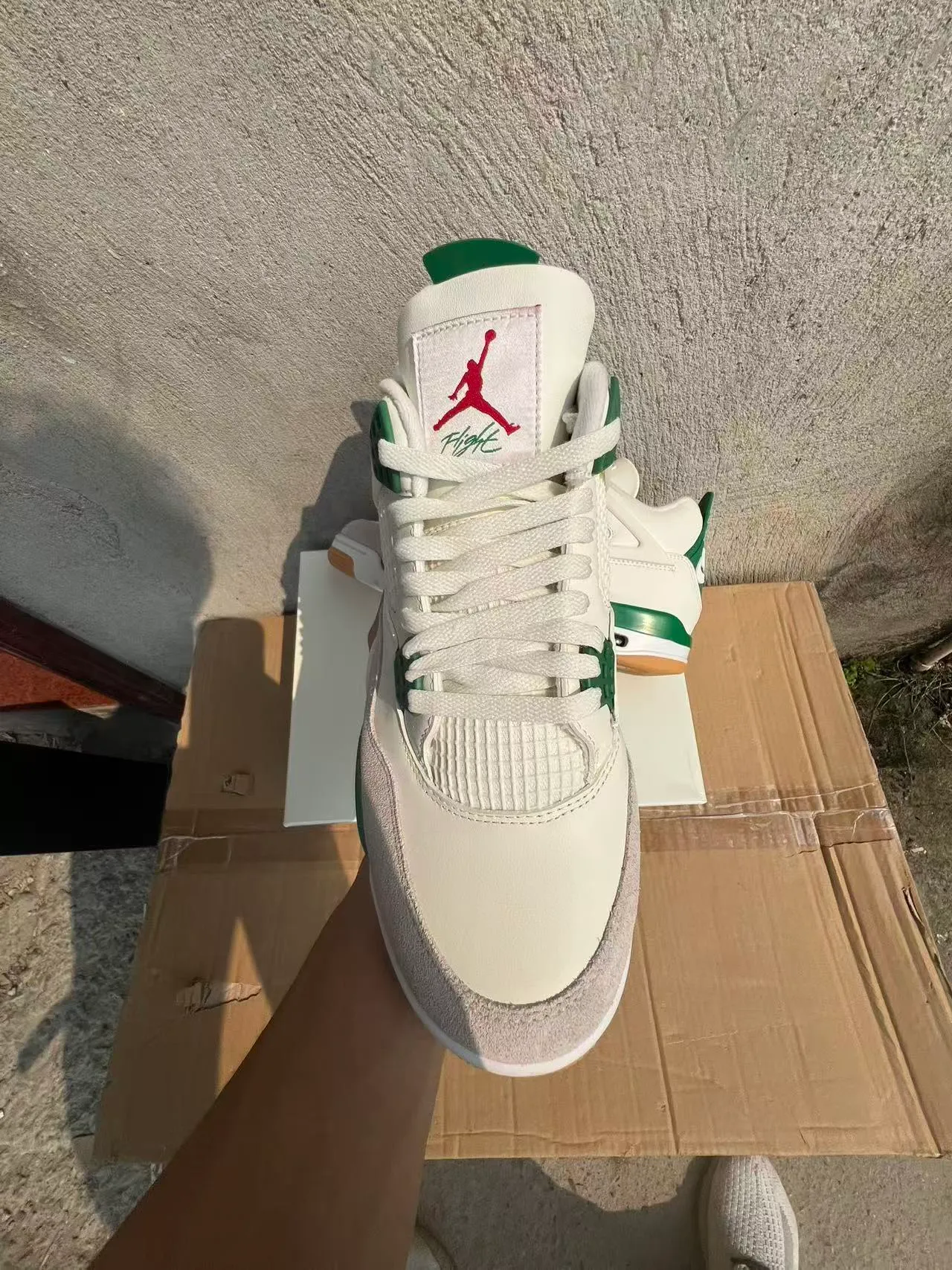 Air Jordan 4 White Green Basketball Shoes 3