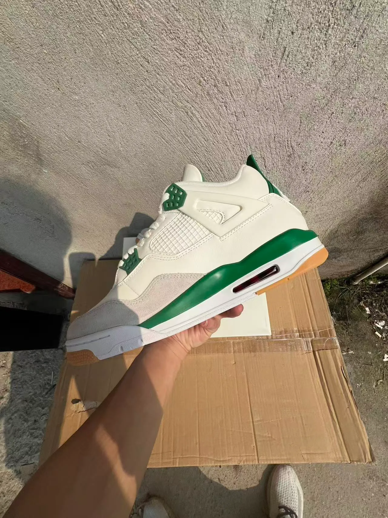 Air Jordan 4 White Green Basketball Shoes 5