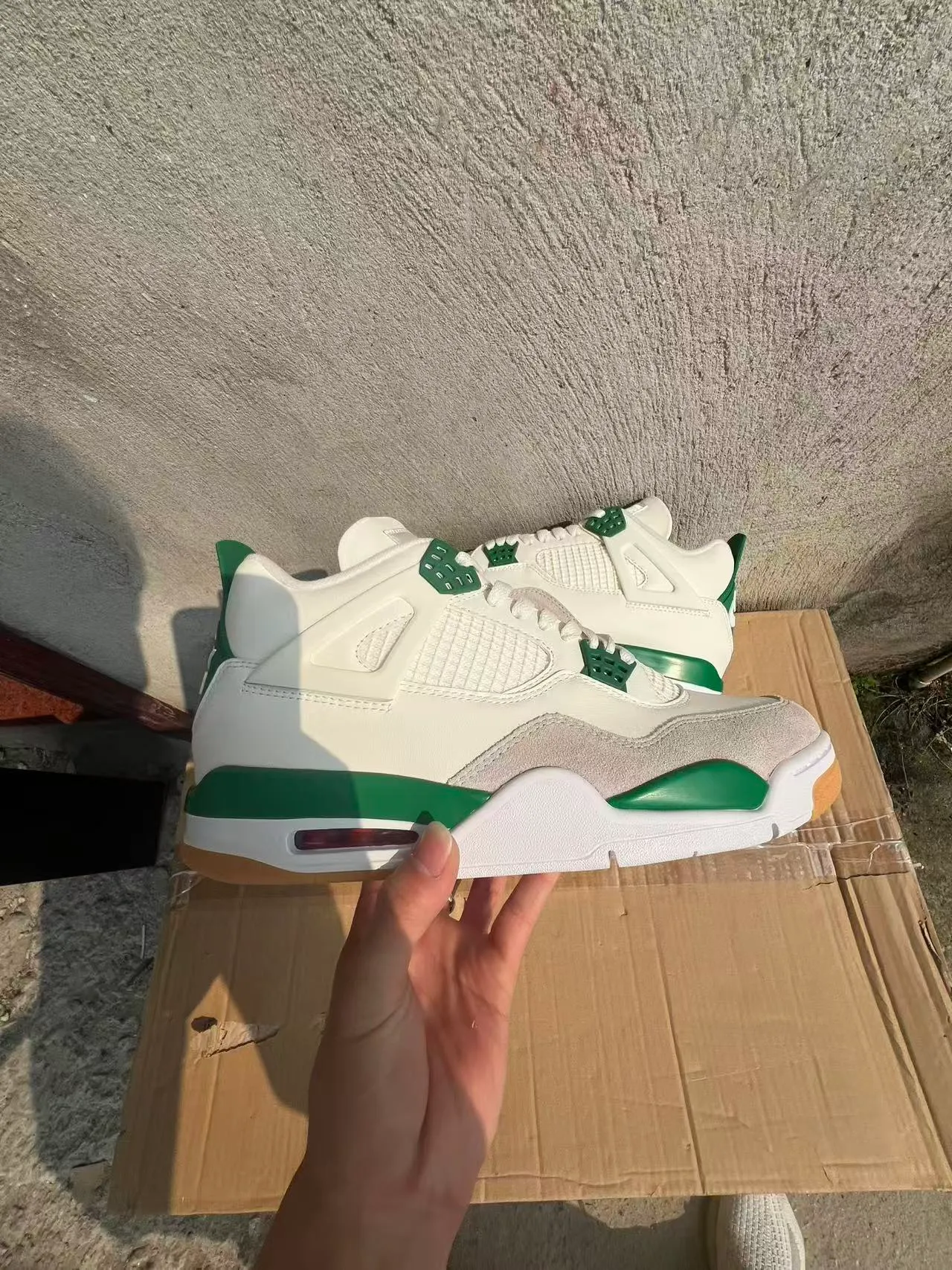 Air Jordan 4 White Green Basketball Shoes 7