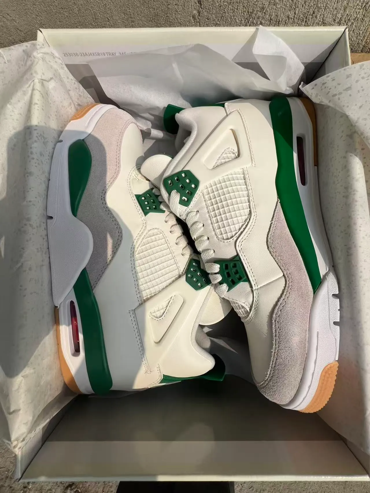 Air Jordan 4 White Green Basketball Shoes 9