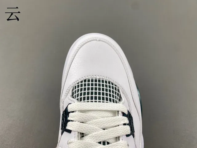 Air Jordan 4 White Metallic Green Basketball Shoes 5