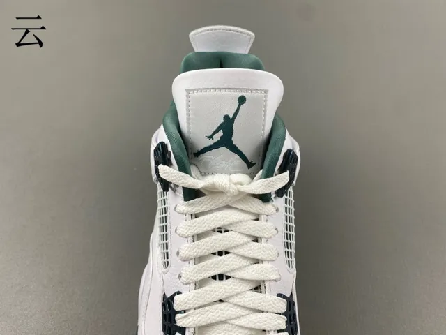 Air Jordan 4 White Metallic Green Basketball Shoes 6
