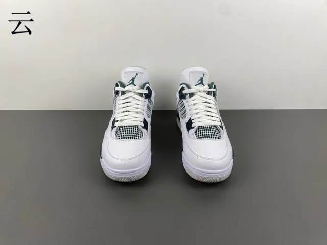 Air Jordan 4 White Metallic Green Basketball Shoes 11
