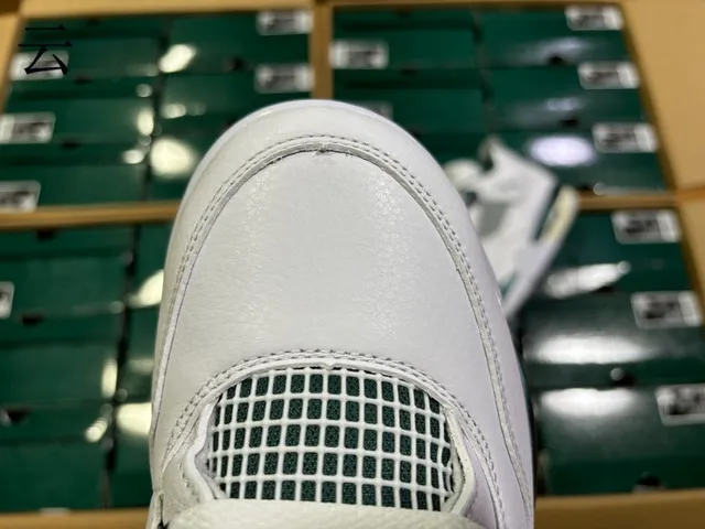 Air Jordan 4 White Metallic Green Basketball Shoes 22