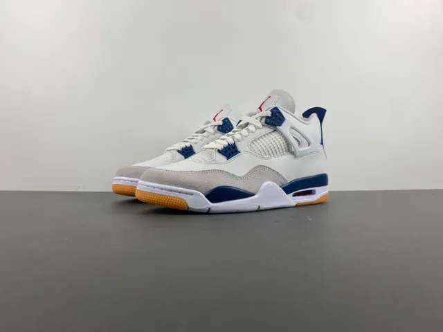 Air Jordan 4 White Navy Gum Basketball Shoes 10
