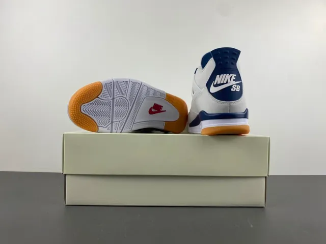 Air Jordan 4 White Navy Gum Basketball Shoes 16