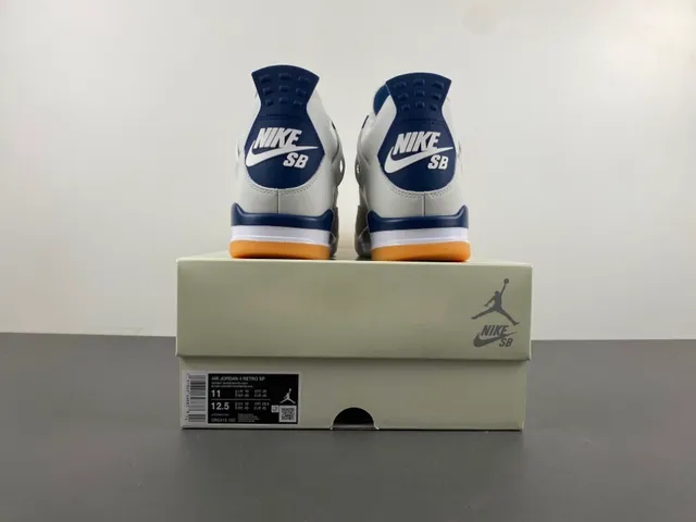 Air Jordan 4 White Navy Gum Basketball Shoes 17
