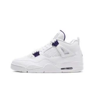 Air Jordan 4 White Purple Basketball Shoes