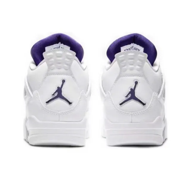 Air Jordan 4 White Purple Basketball Shoes 3