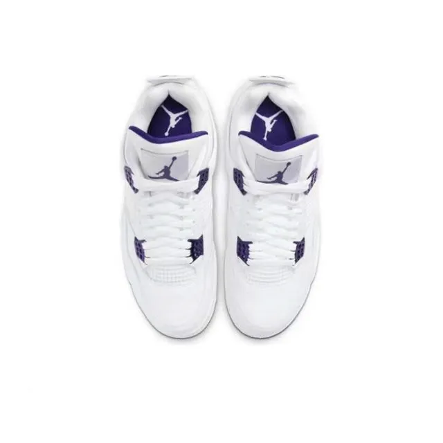 Air Jordan 4 White Purple Basketball Shoes 4