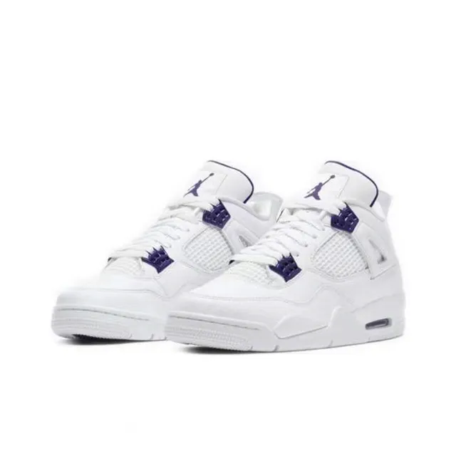 Air Jordan 4 White Purple Basketball Shoes 5