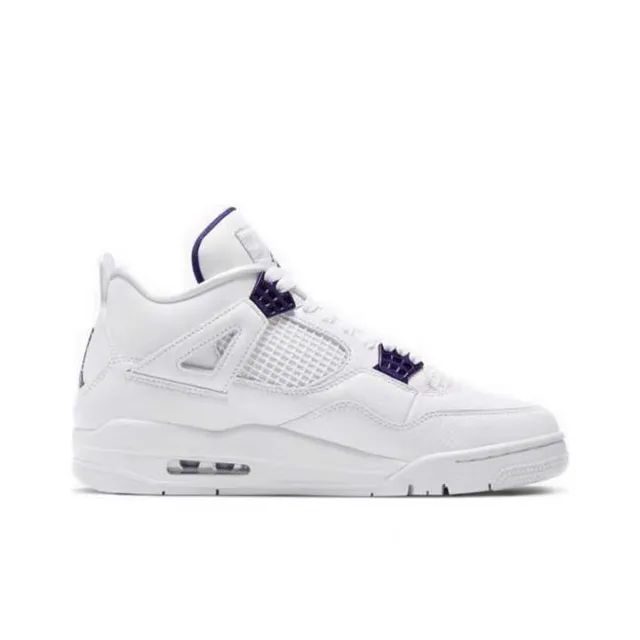 Air Jordan 4 White Purple Basketball Shoes 6
