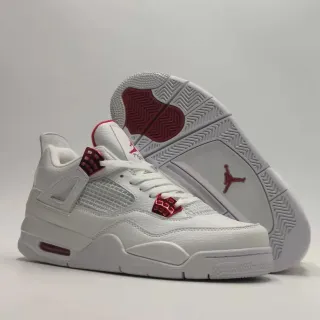 Air Jordan 4 White Red Basketball Shoes