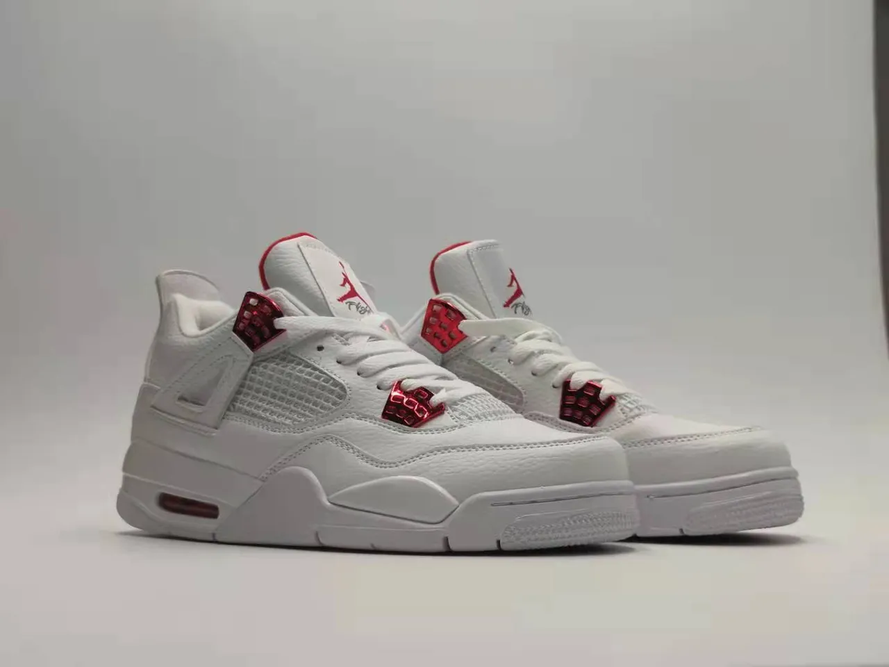 Air Jordan 4 White Red Basketball Shoes 2