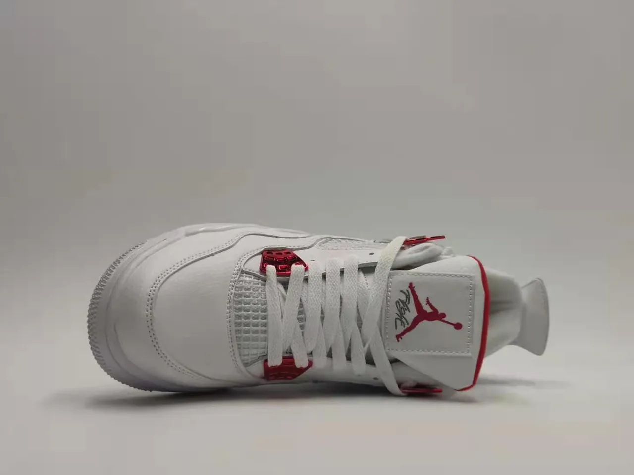 Air Jordan 4 White Red Basketball Shoes 4