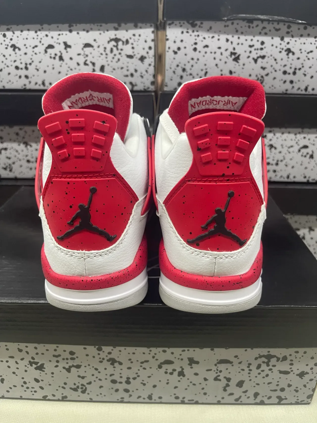 Air Jordan 4 Chaussures de Basketball Blanc Rouge Noir 6