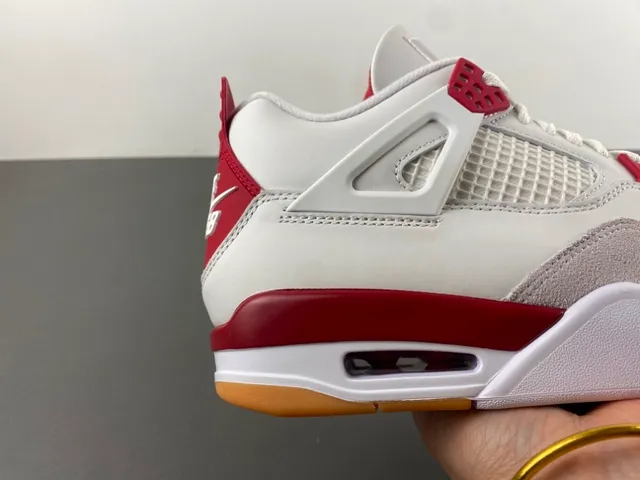 Air Jordan 4 White Red Gum Basketball Shoes 3