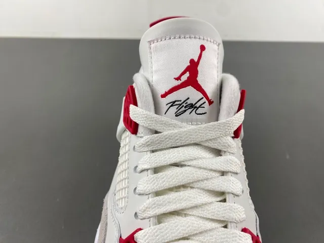 Air Jordan 4 White Red Gum Basketball Shoes 6