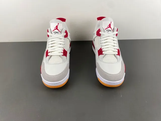 Air Jordan 4 White Red Gum Basketball Shoes 10