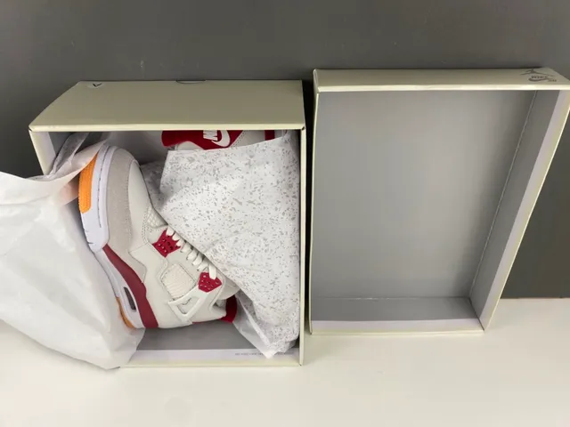 Air Jordan 4 White Red Gum Basketball Shoes 16