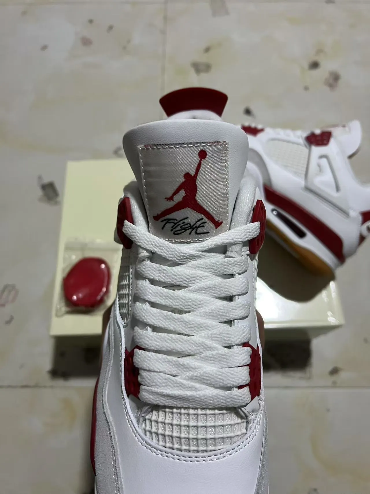 Air Jordan 4 White Red Gum Basketball Shoes 4