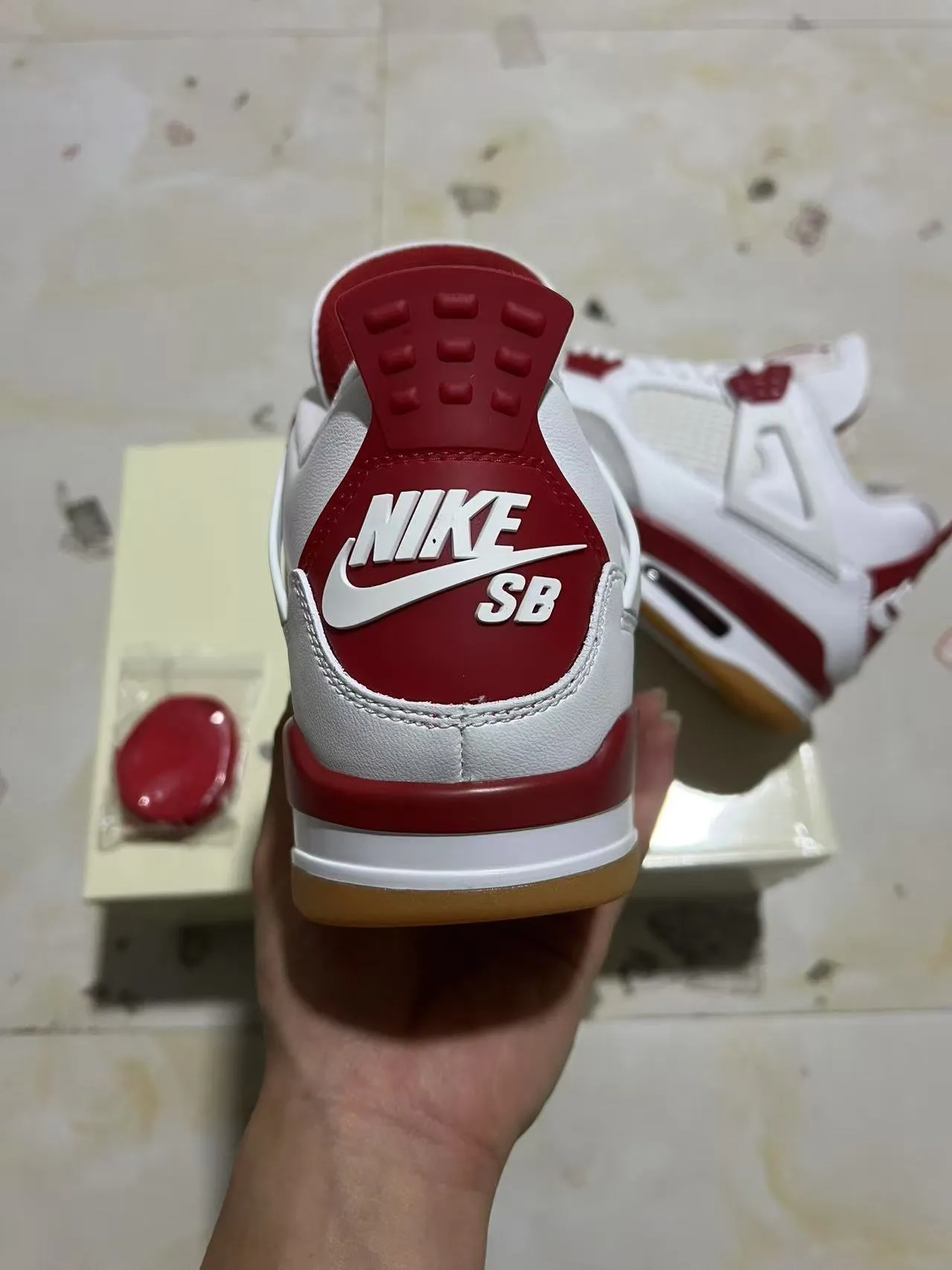 Air Jordan 4 White Red Gum Basketball Shoes 8