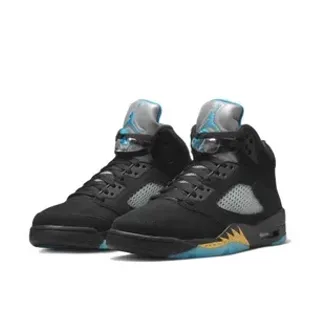 Air Jordan 5 Negro Azul Claro Plateado Dorado Zapatos de Baloncesto