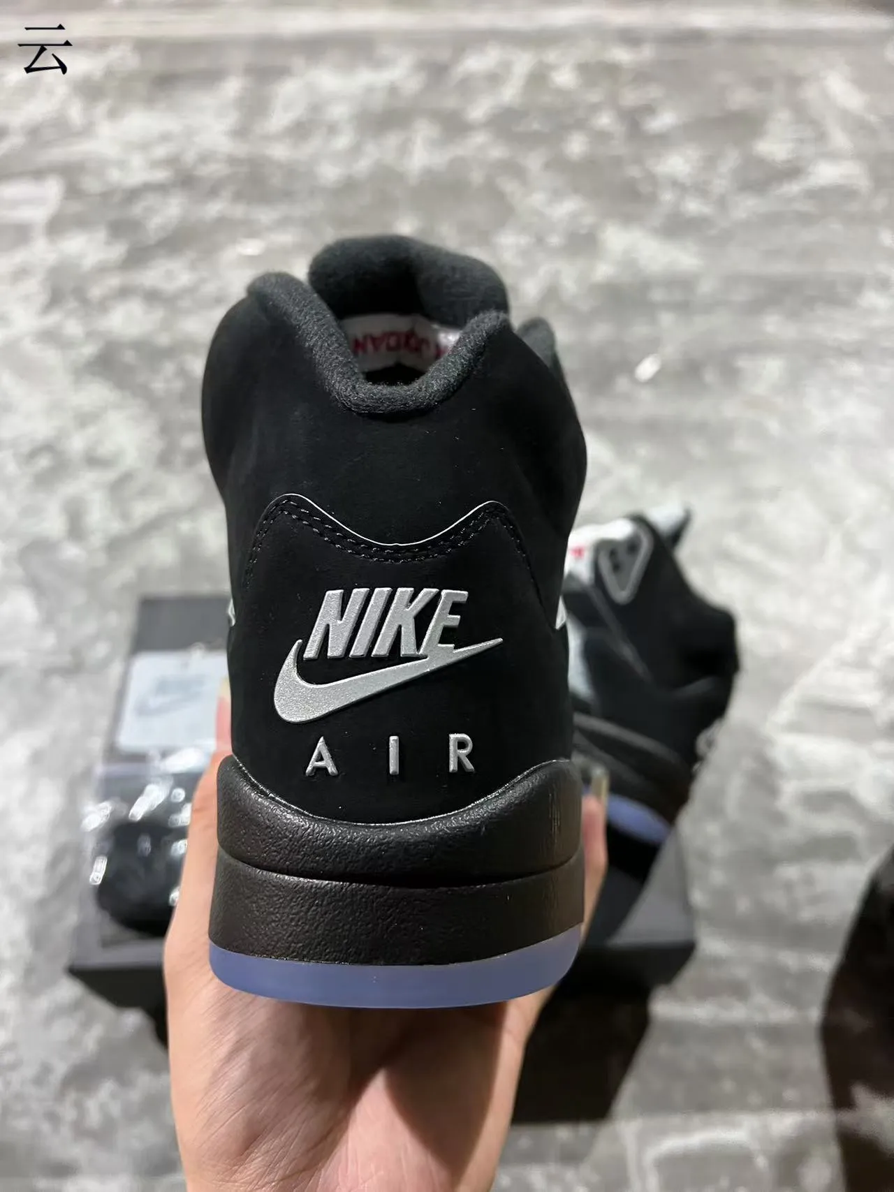 Air Jordan 5 Black Silver Icy Blue Basketball Shoes 8