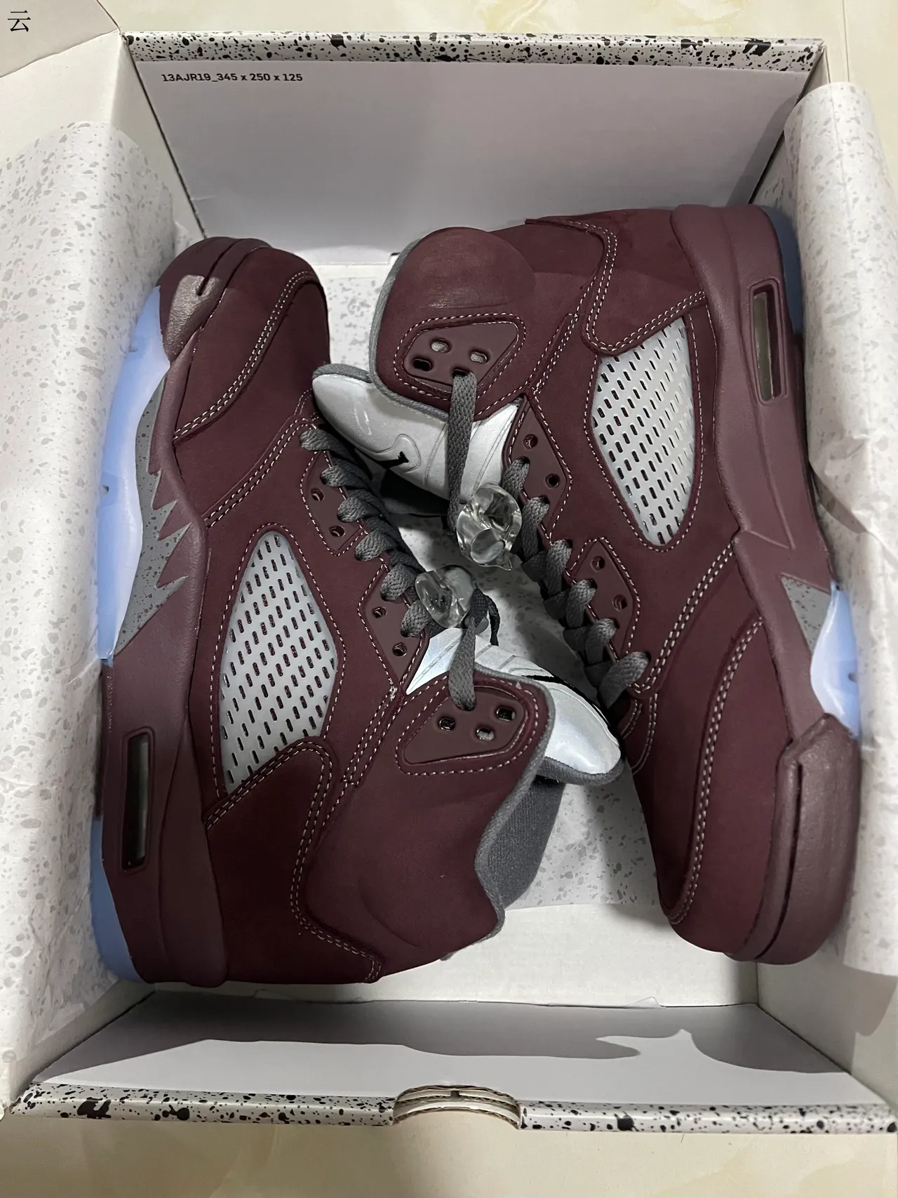 Air Jordan 5 Burgundy Gray High-Top Suede Upper Basketball Shoes 8
