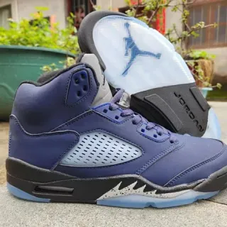 Air Jordan 5 Deep Blue Black Translucent Outsole Basketball Shoes