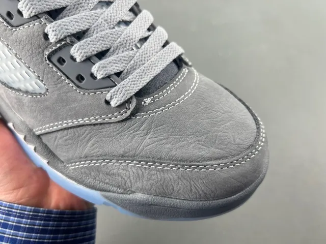 Air Jordan 5 Gray Light Blue Basketball Shoes 2