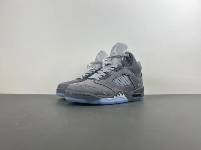 Air Jordan 5 Gray Light Blue Basketball Shoes 10