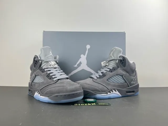 Air Jordan 5 Gray Light Blue Basketball Shoes 14