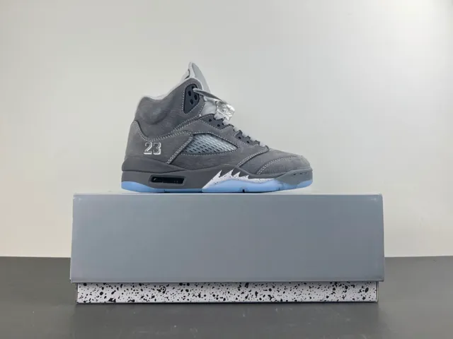 Air Jordan 5 Gray Light Blue Basketball Shoes 16