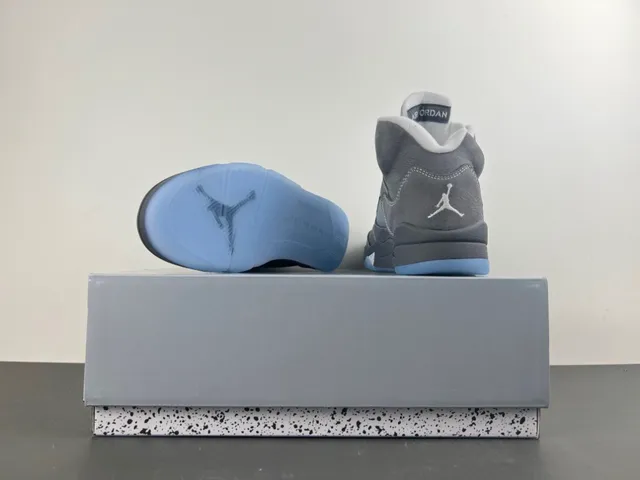 Air Jordan 5 Gray Light Blue Basketball Shoes 17