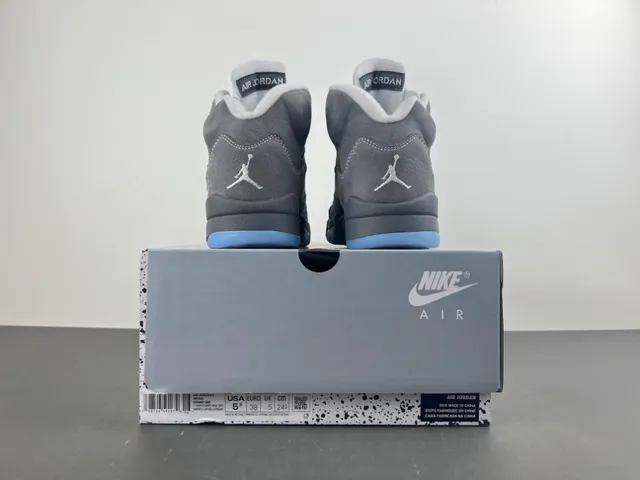 Air Jordan 5 Gray Light Blue Basketball Shoes 18