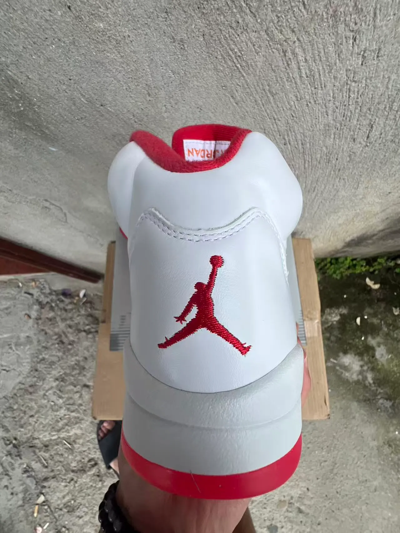 Air Jordan 5 White Red Orange Flame Basketball Shoes 8