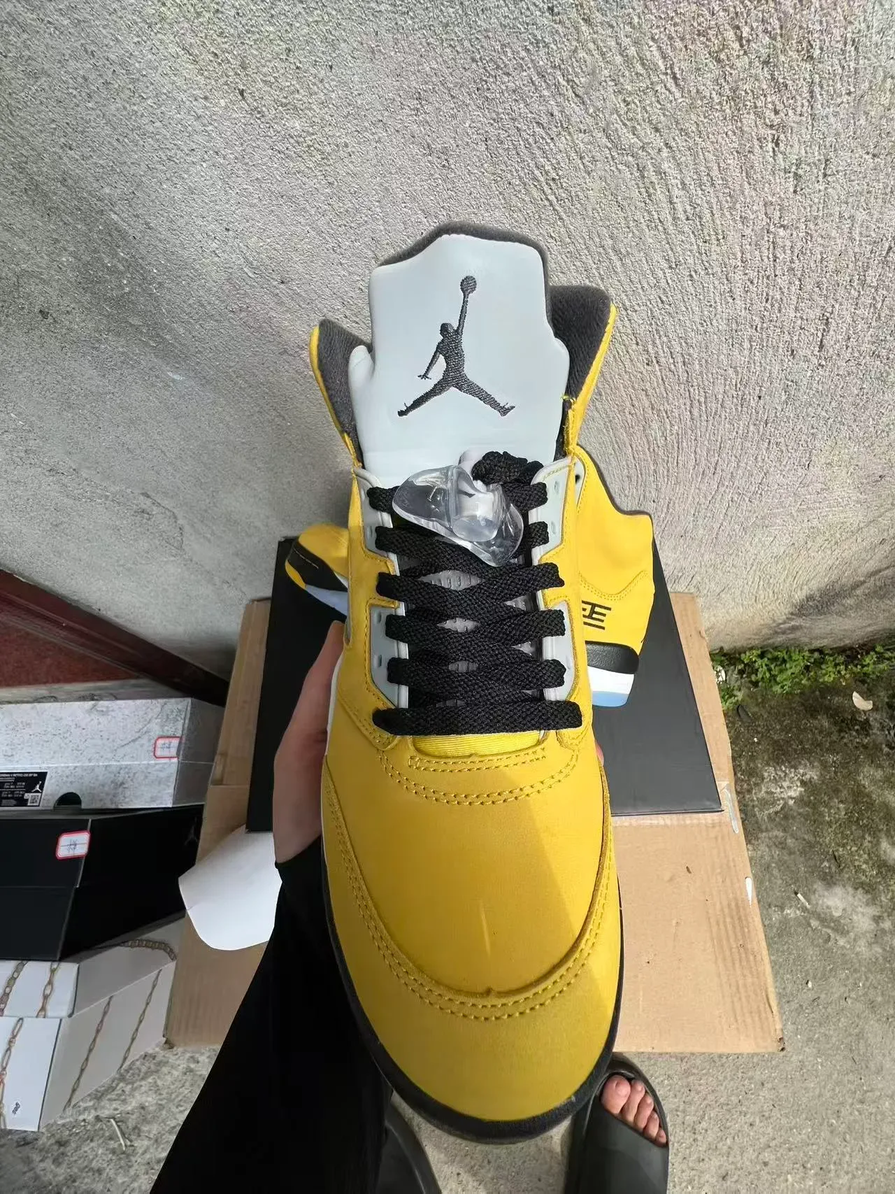 Air Jordan 5 Jaune Noir Blanc Chaussures de Basketball 3