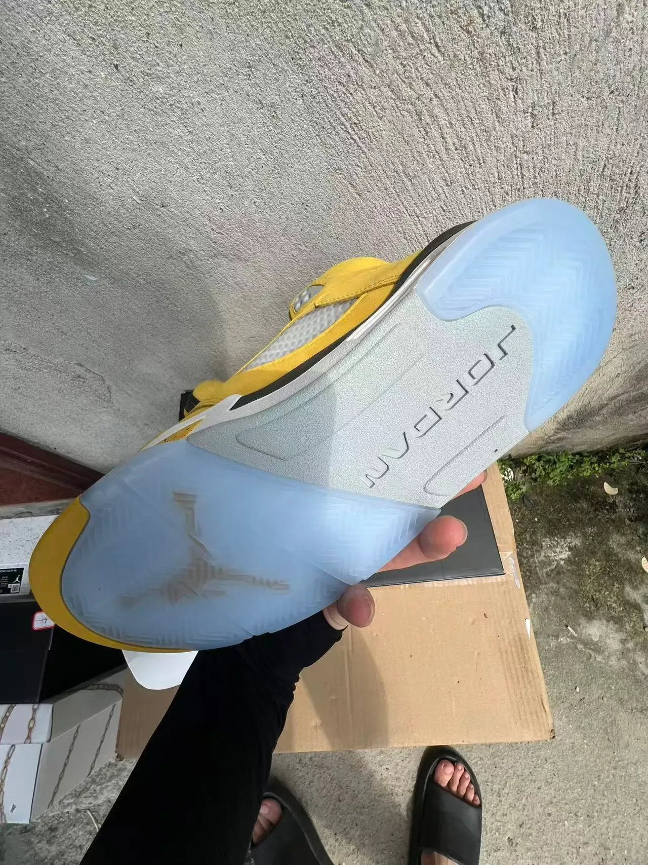 Air Jordan 5 Jaune Noir Blanc Chaussures de Basketball 6