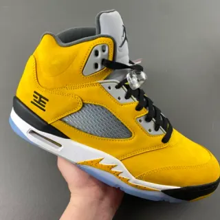 Air Jordan 5 Amarillo Negro Blanco Zapatillas de Baloncesto