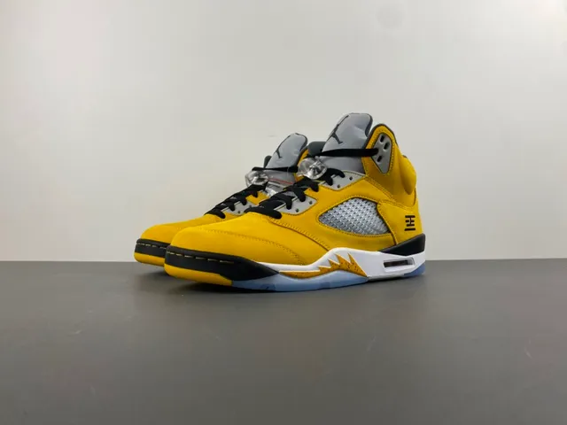 Air Jordan 5 Yellow Black White Basketball Shoes 10