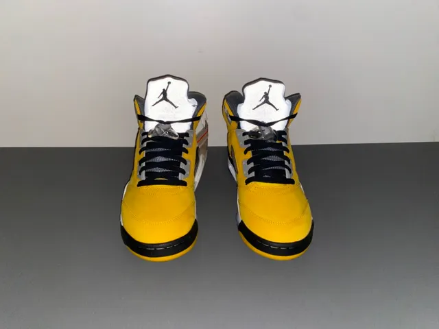 Air Jordan 5 Yellow Black White Basketball Shoes 12