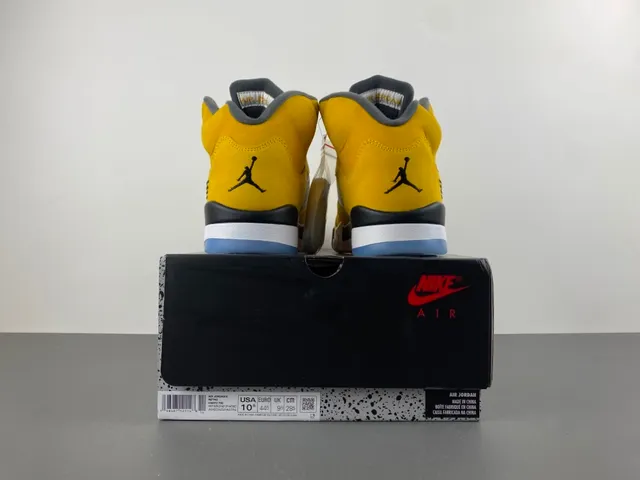 Air Jordan 5 Yellow Black White Basketball Shoes 18