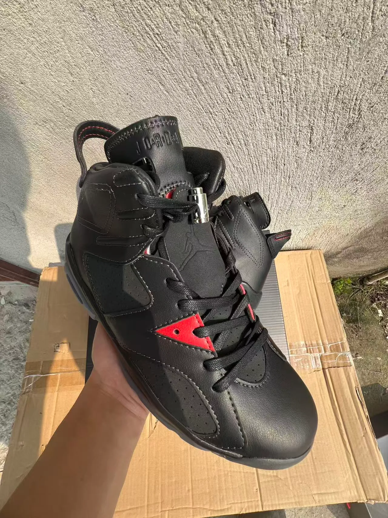 Air Jordan 6 Black Red Gray Basketball Shoes 2