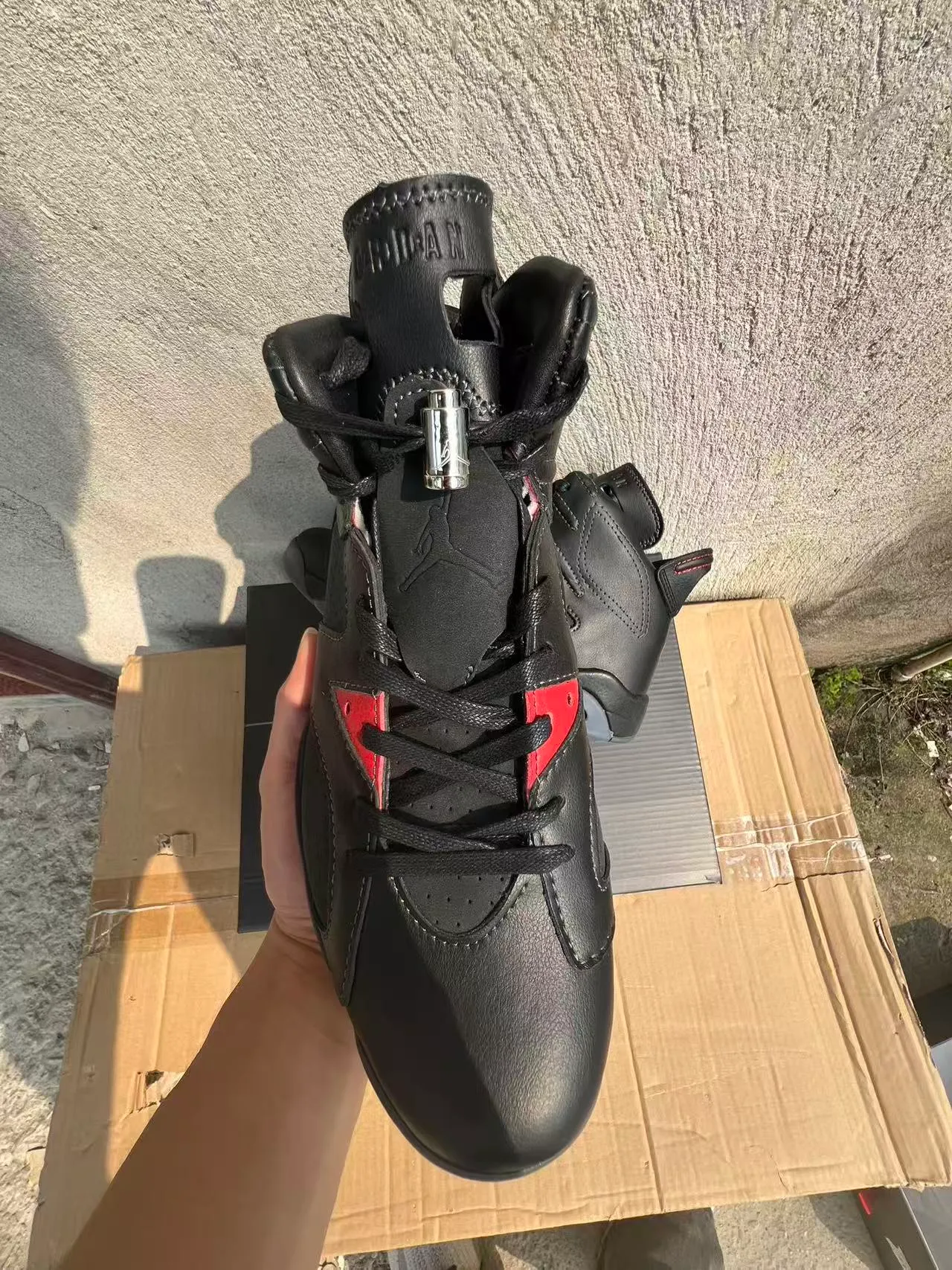 Air Jordan 6 Black Red Gray Basketball Shoes 3
