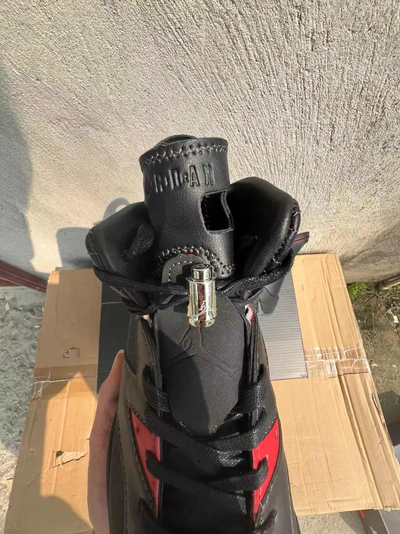 Air Jordan 6 Black Red Gray Basketball Shoes 4