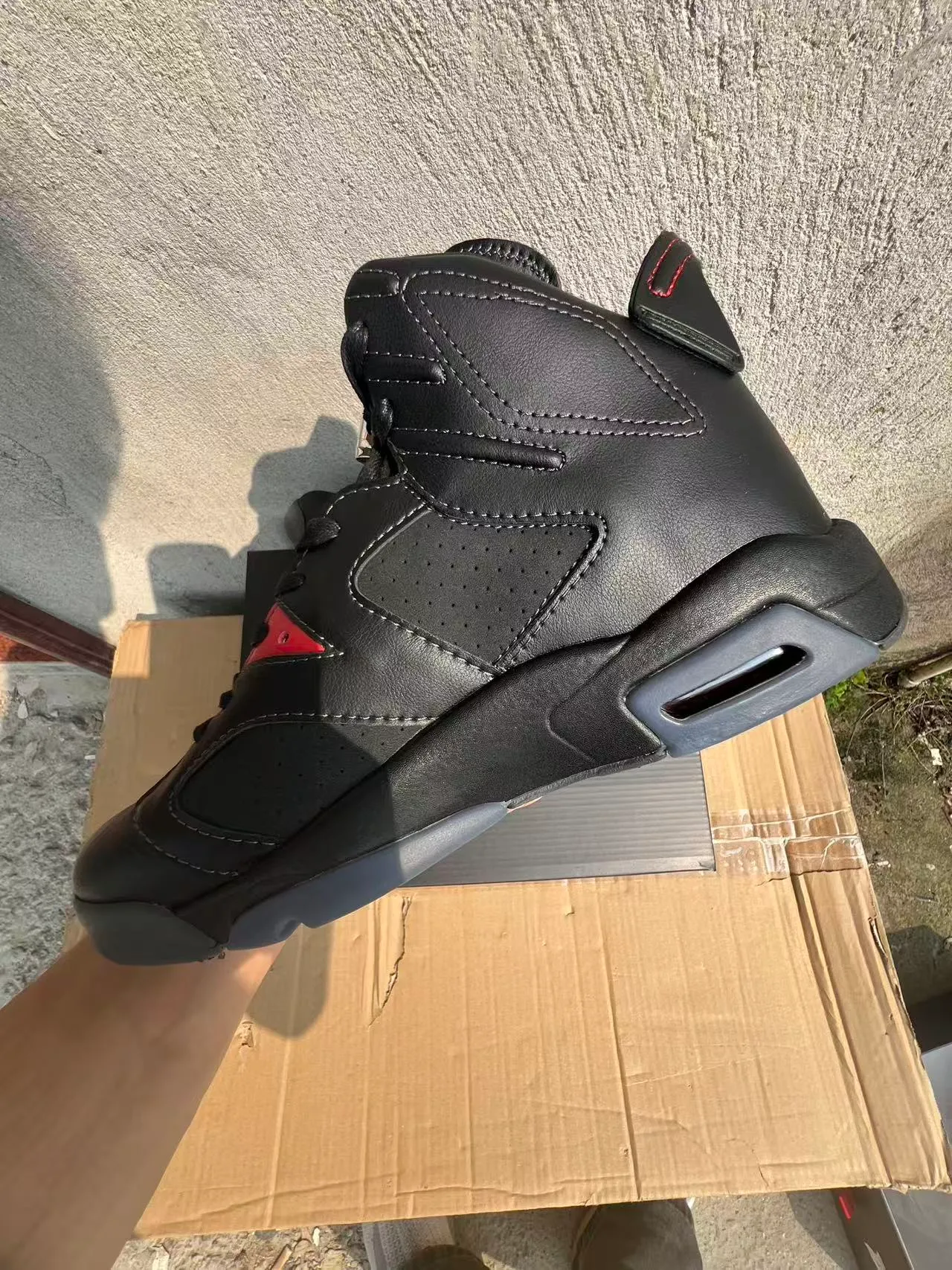 Air Jordan 6 Black Red Gray Basketball Shoes 5