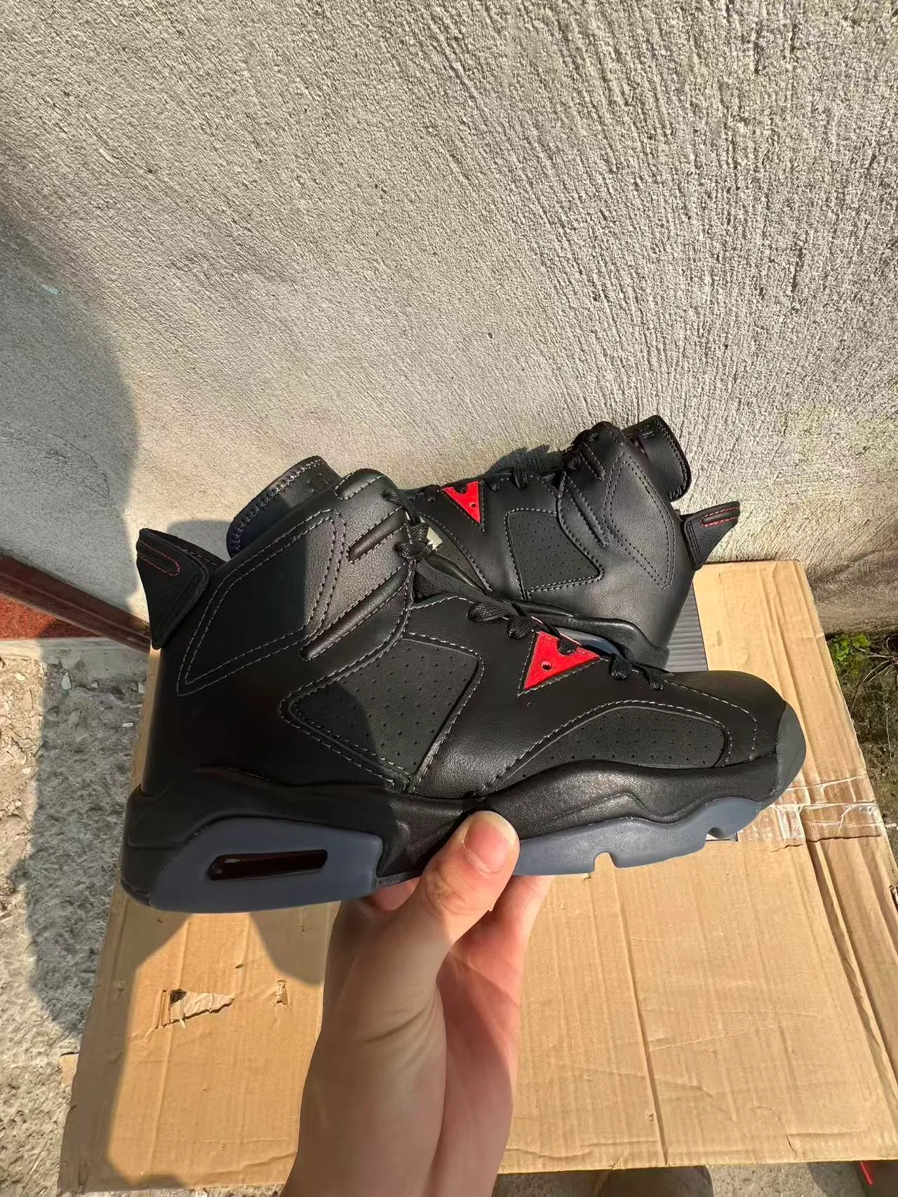 Air Jordan 6 Black Red Gray Basketball Shoes 7