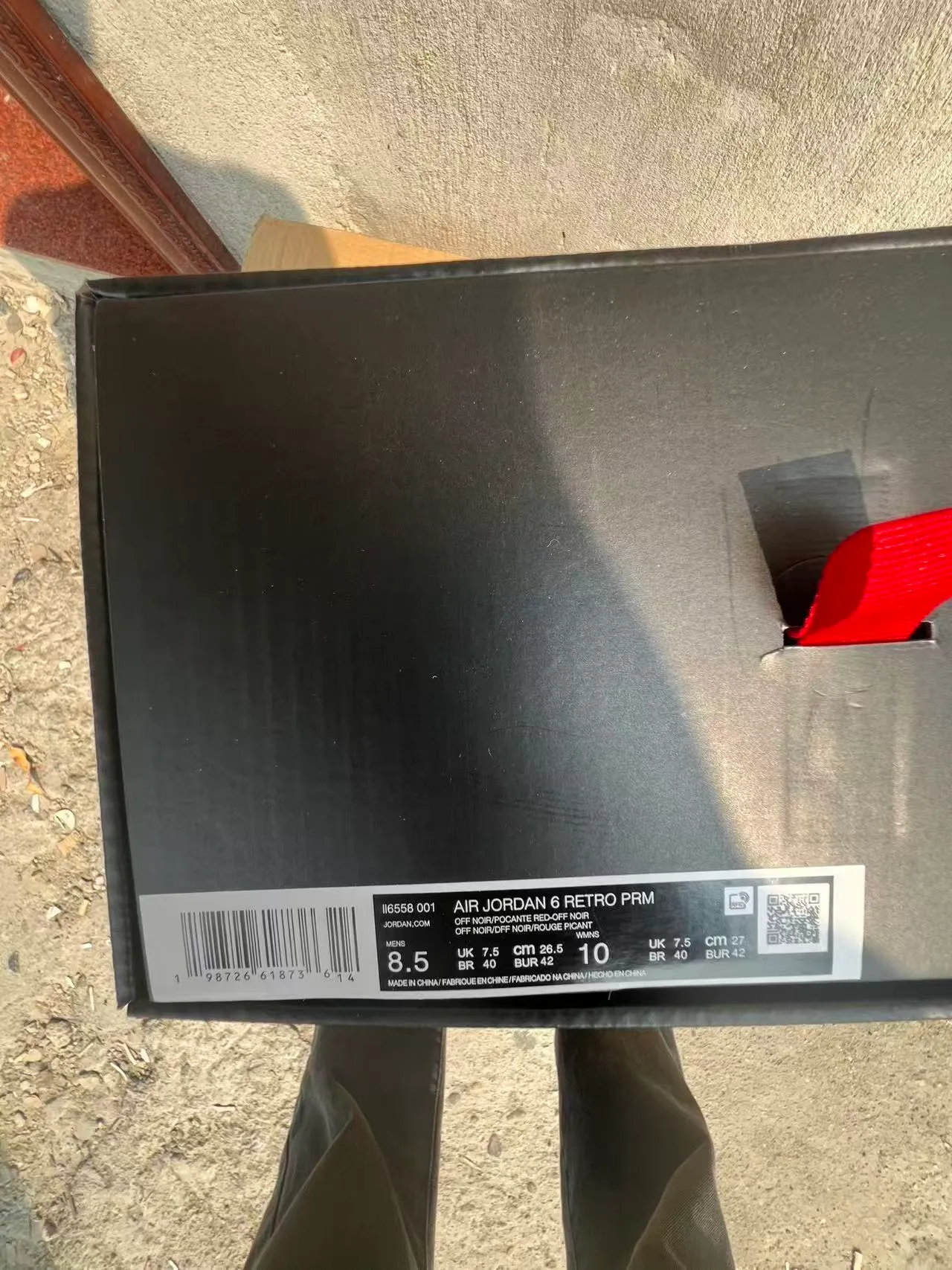 Air Jordan 6 Black Red Gray Basketball Shoes 10